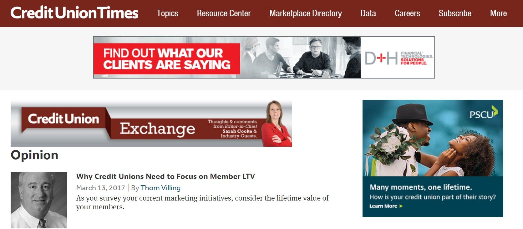 Thom Villing Featured in Credit Union Times