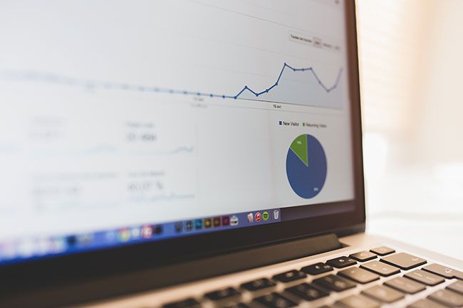 Analytics data on screen